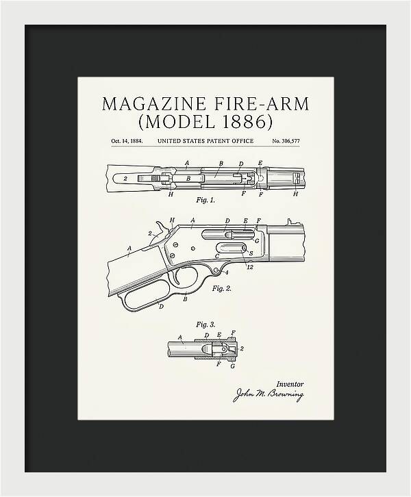 Winchester Model 1886 Rifle Browning Minimalist Patent Us306577