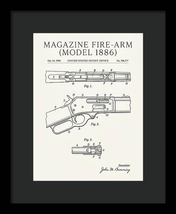 Winchester Model 1886 Rifle Browning Minimalist Patent Us306577