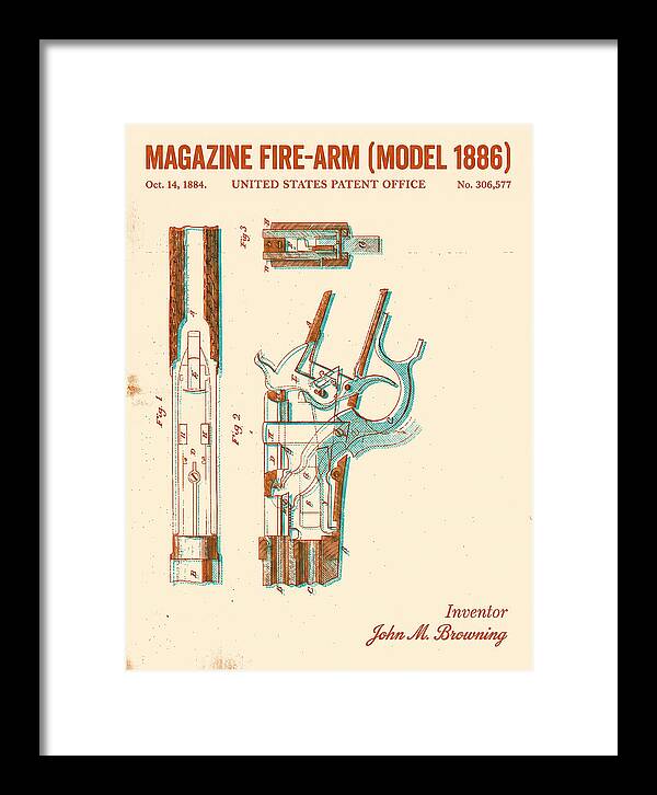 Winchester Model 1886 Rifle Browning Retro Patent Us306577