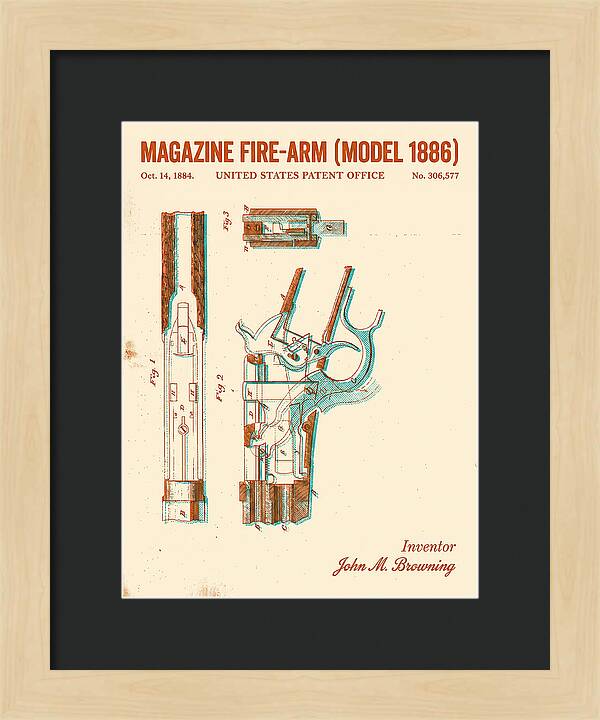 Winchester Model 1886 Rifle Browning Retro Patent Us306577