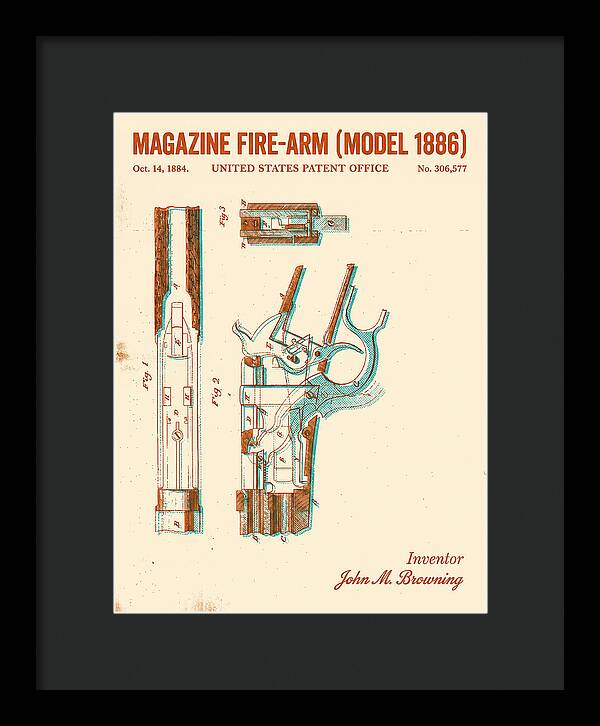 Winchester Model 1886 Rifle Browning Retro Patent Us306577