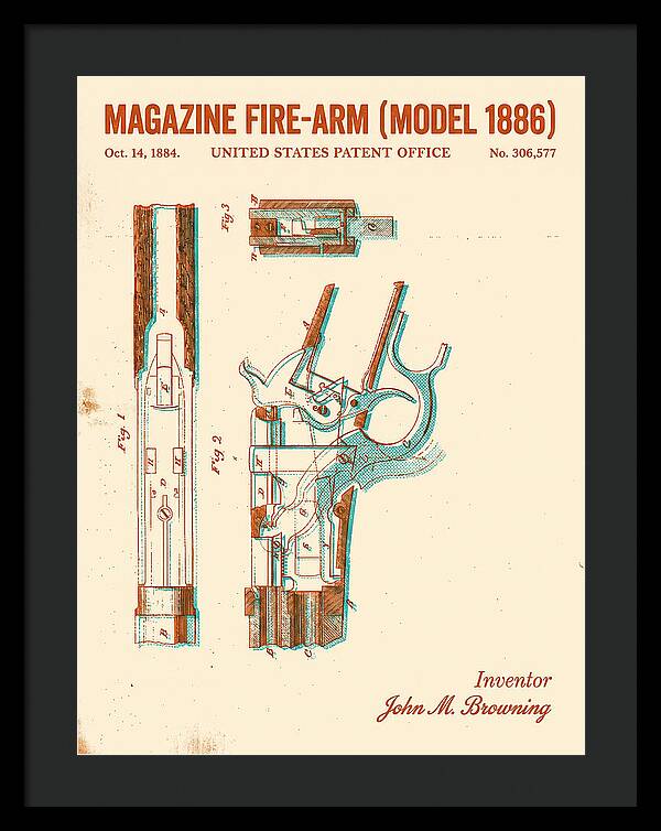Winchester Model 1886 Rifle Browning Retro Patent Us306577
