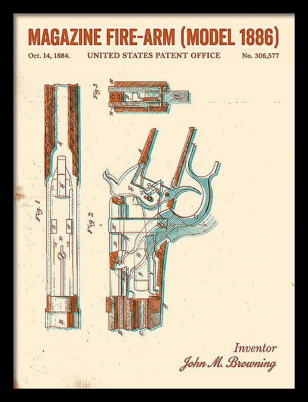 Winchester Model 1886 Rifle Browning Retro Patent Us306577