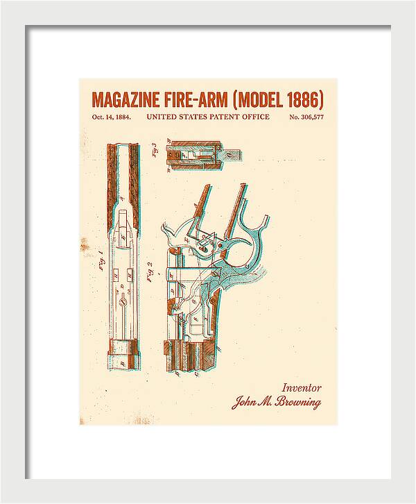 Winchester Model 1886 Rifle Browning Retro Patent Us306577