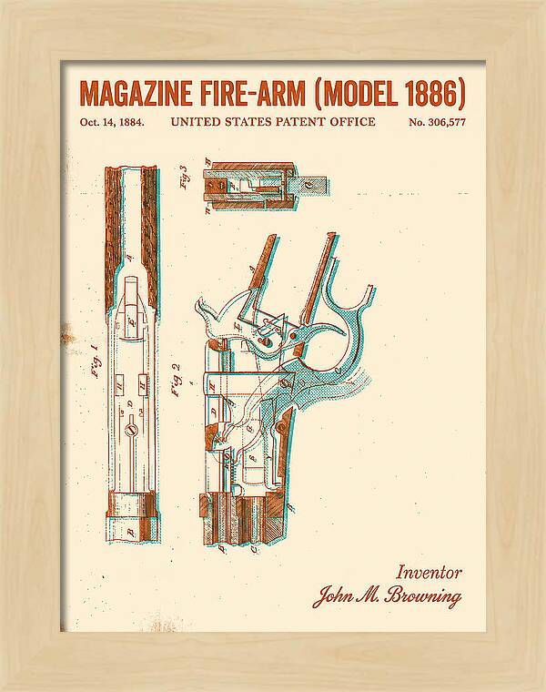 Winchester Model 1886 Rifle Browning Retro Patent Us306577