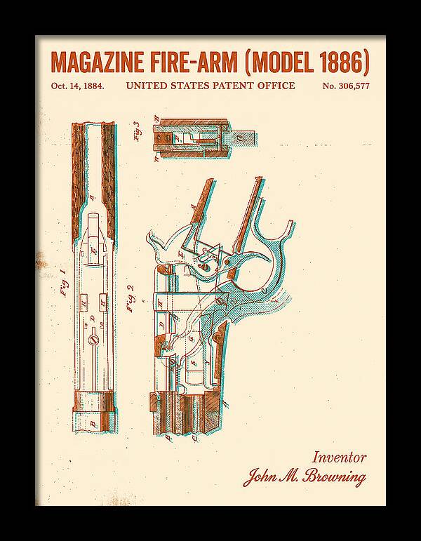 Winchester Model 1886 Rifle Browning Retro Patent Us306577