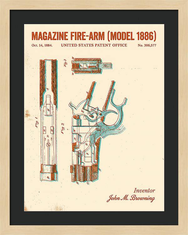Winchester Model 1886 Rifle Browning Retro Patent Us306577