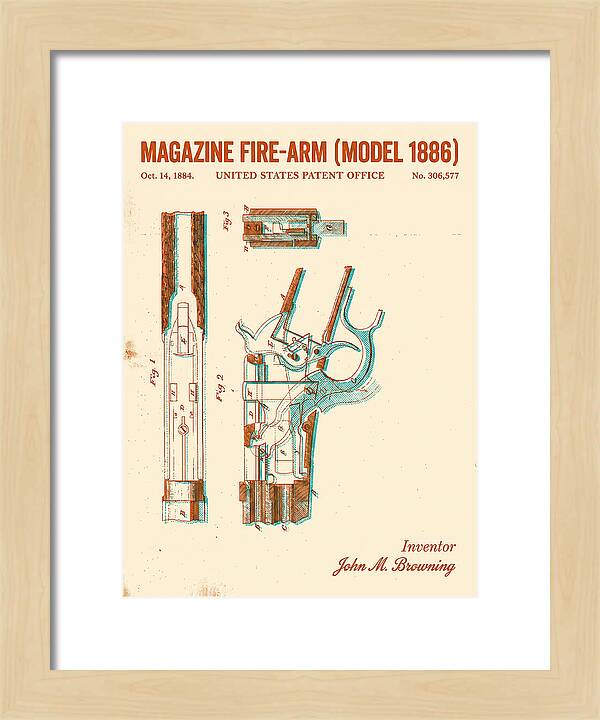 Winchester Model 1886 Rifle Browning Retro Patent Us306577