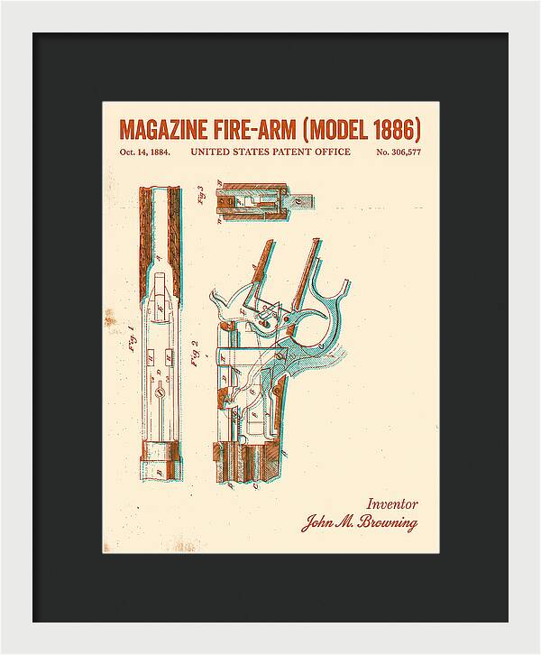 Winchester Model 1886 Rifle Browning Retro Patent Us306577
