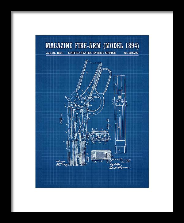 Winchester Model 1894 Rifle Browning Blueprint Patent Us524702