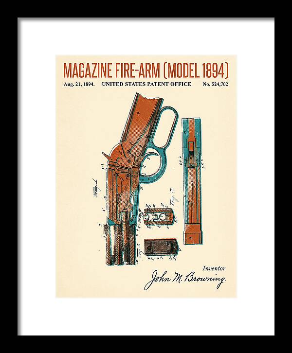 Winchester Model 1894 Rifle Browning Retro Patent Us524702