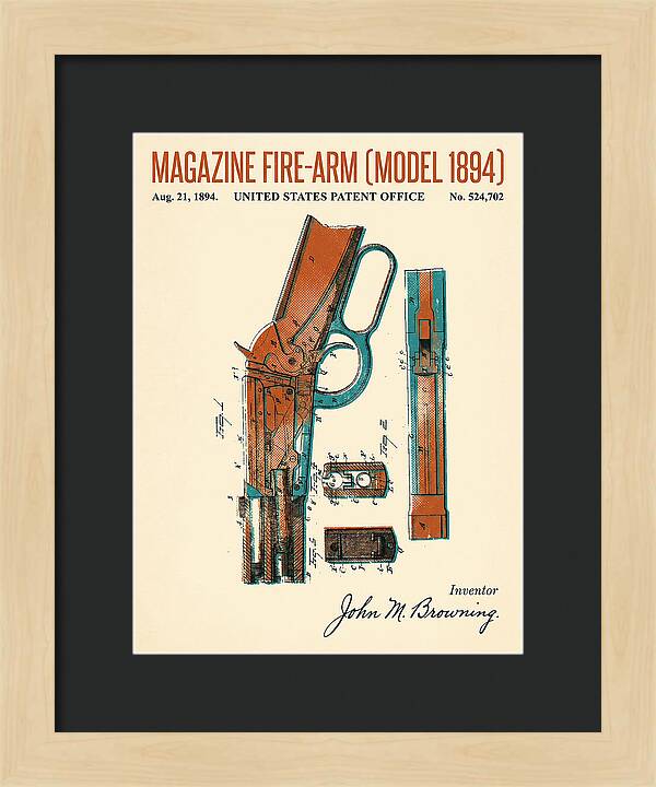 Winchester Model 1894 Rifle Browning Retro Patent Us524702