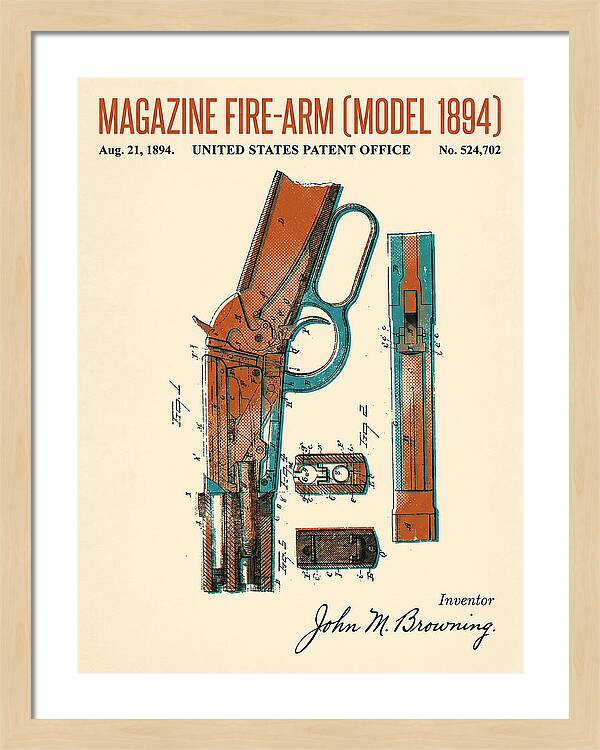 Winchester Model 1894 Rifle Browning Retro Patent Us524702