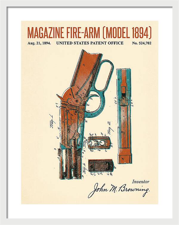 Winchester Model 1894 Rifle Browning Retro Patent Us524702