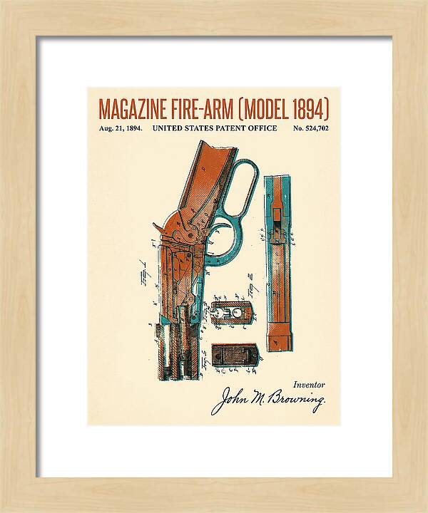 Winchester Model 1894 Rifle Browning Retro Patent Us524702
