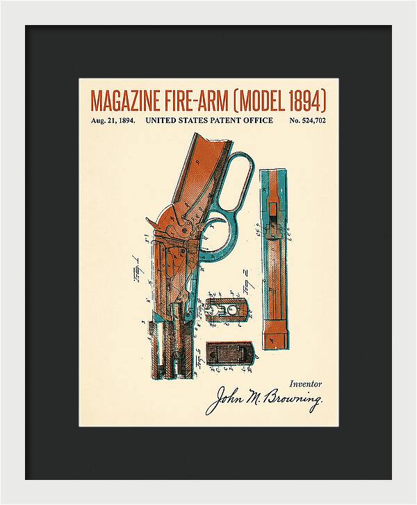 Winchester Model 1894 Rifle Browning Retro Patent Us524702
