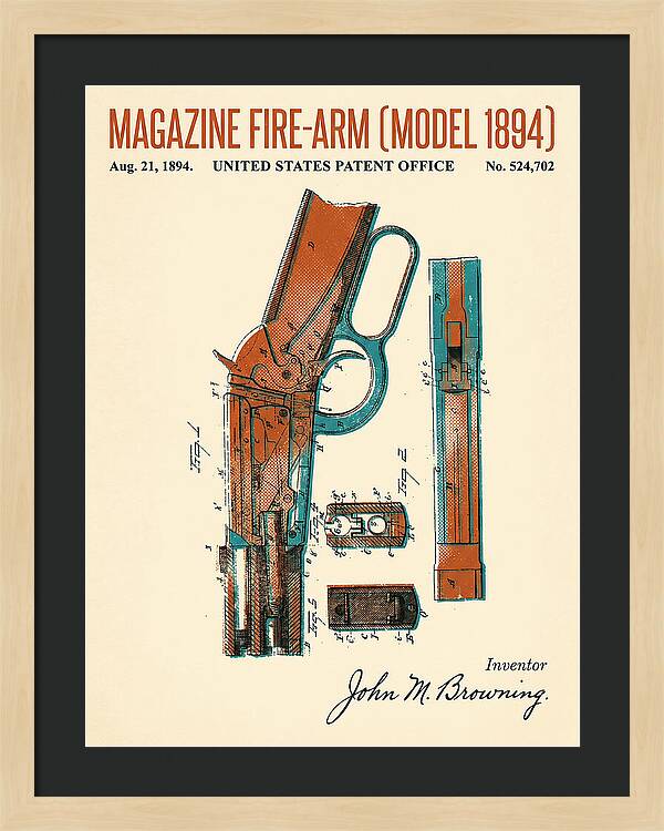 Winchester Model 1894 Rifle Browning Retro Patent Us524702