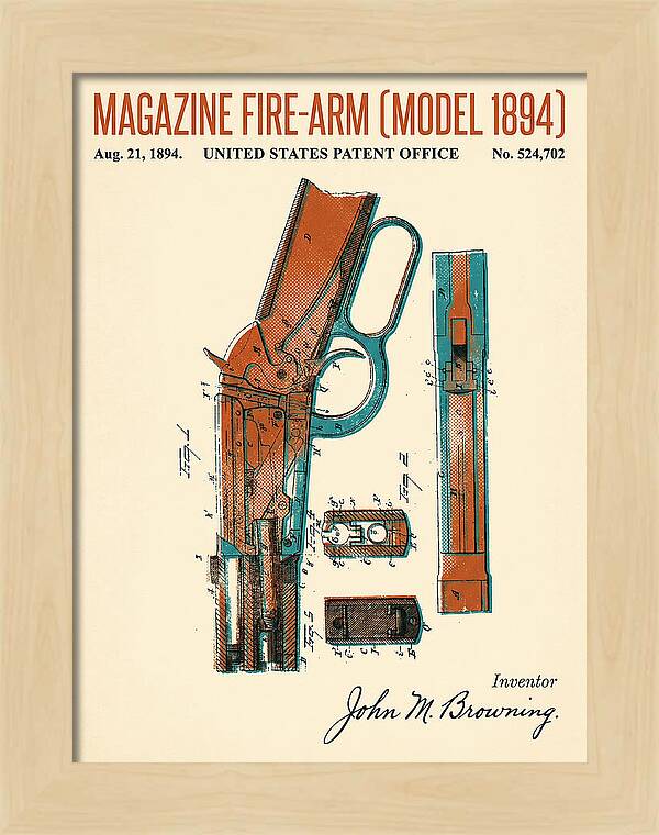 Winchester Model 1894 Rifle Browning Retro Patent Us524702