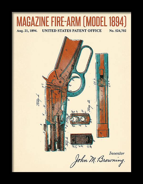 Winchester Model 1894 Rifle Browning Retro Patent Us524702