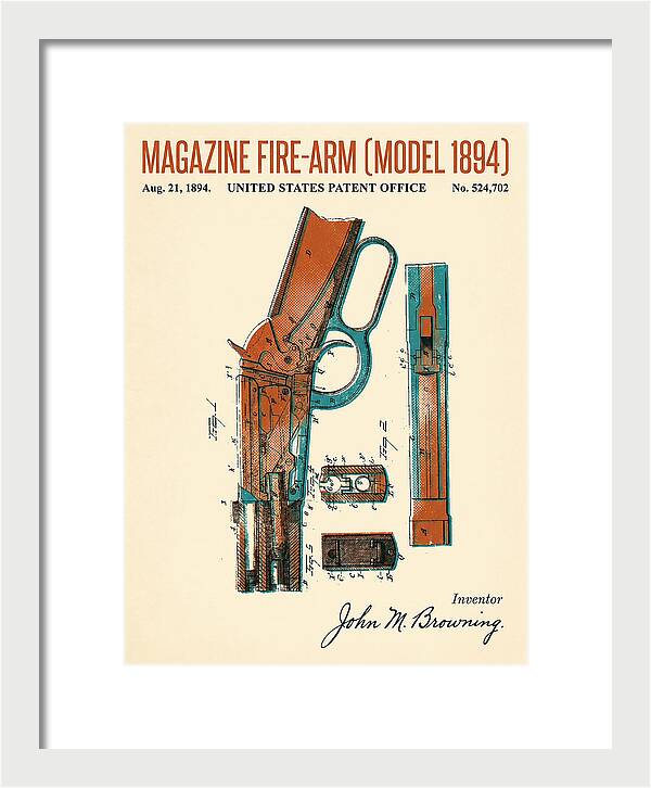 Winchester Model 1894 Rifle Browning Retro Patent Us524702