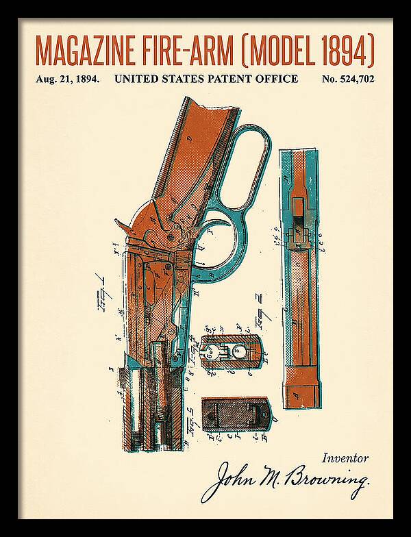 Winchester Model 1894 Rifle Browning Retro Patent Us524702
