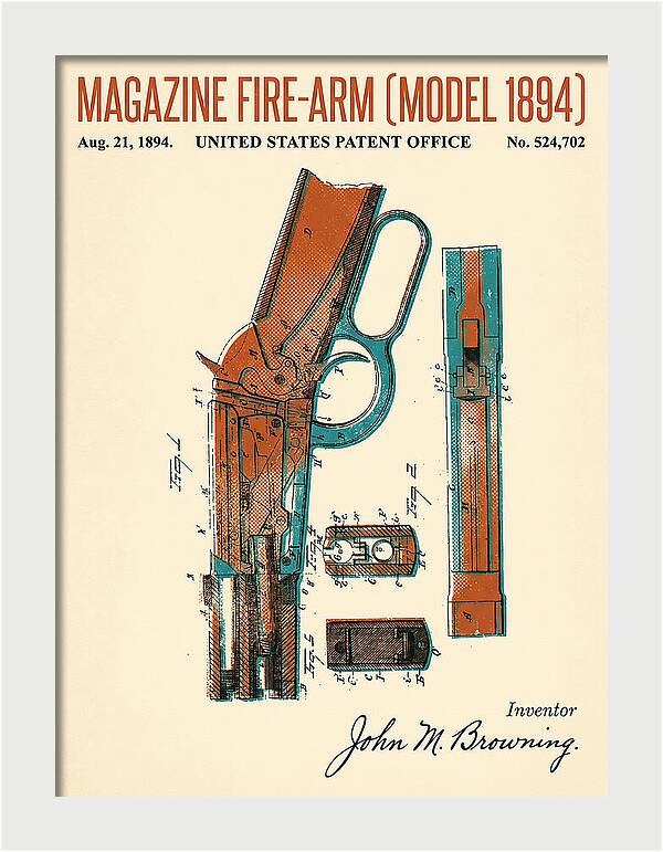 Winchester Model 1894 Rifle Browning Retro Patent Us524702