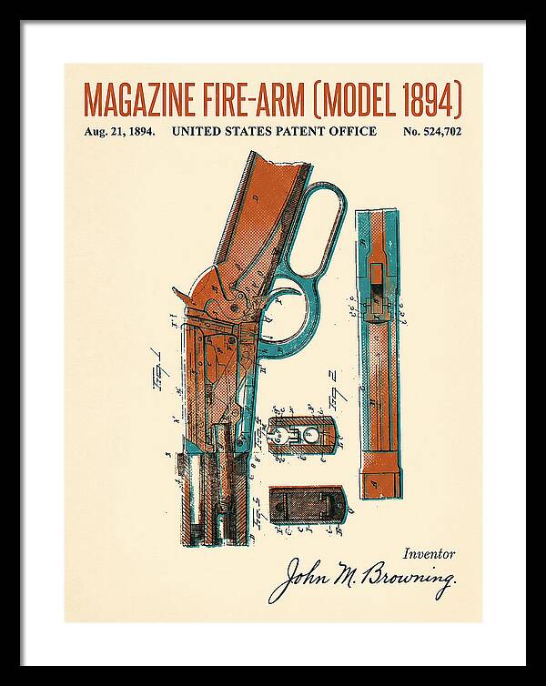 Winchester Model 1894 Rifle Browning Retro Patent Us524702
