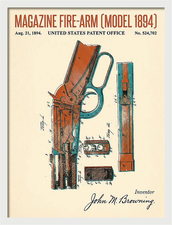 Winchester Model 1894 Rifle Browning Retro Patent Us524702