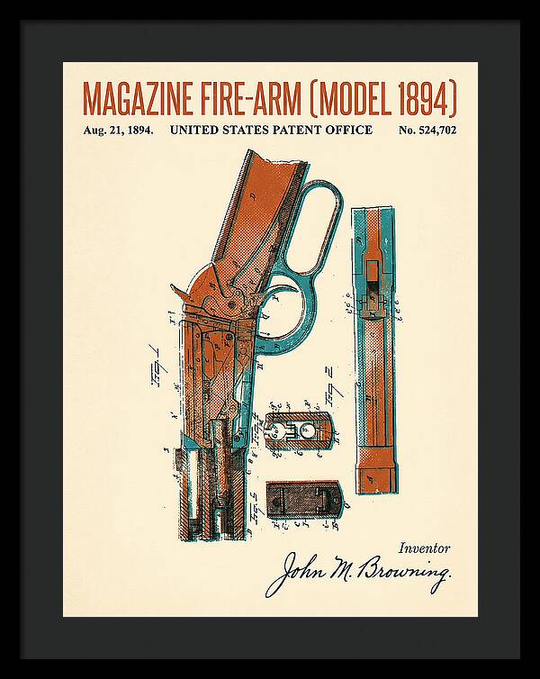 Winchester Model 1894 Rifle Browning Retro Patent Us524702