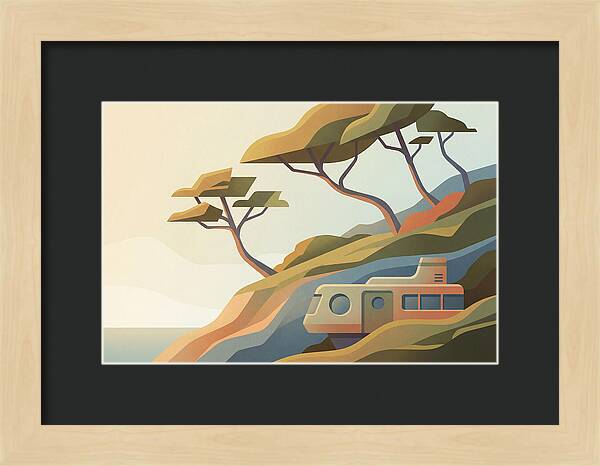 Wind Bent Trees On Coastal Hills