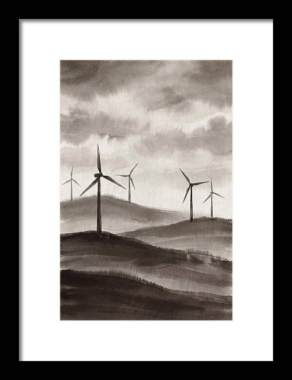 Wind Farm On Rolling Hills