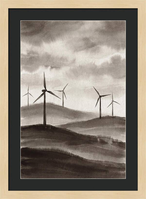 Wind Farm On Rolling Hills