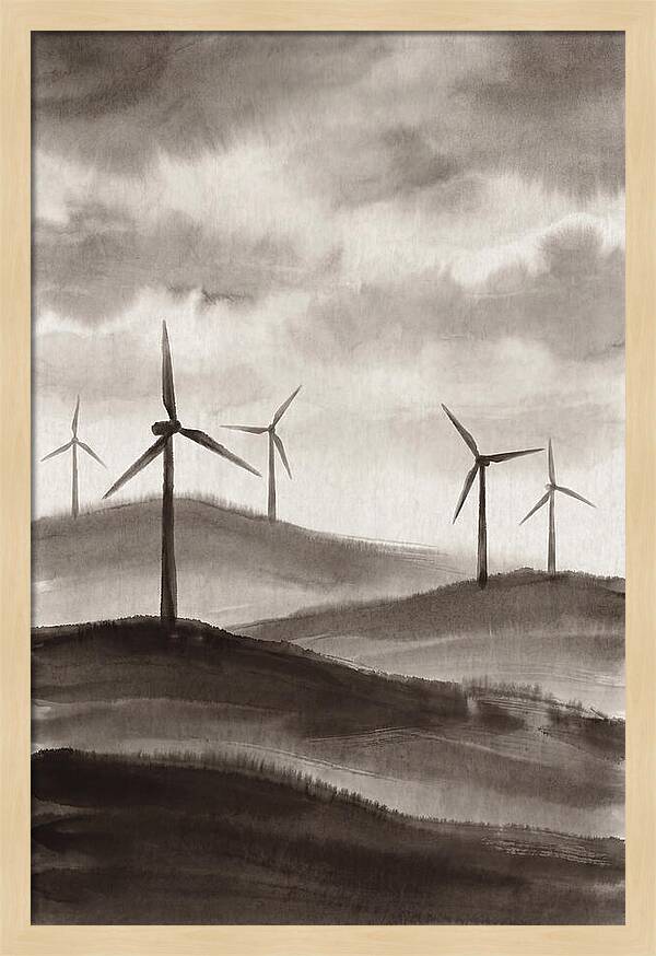 Wind Farm On Rolling Hills