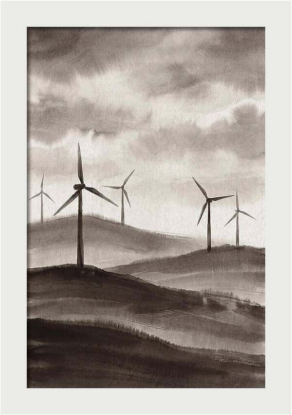 Wind Farm On Rolling Hills