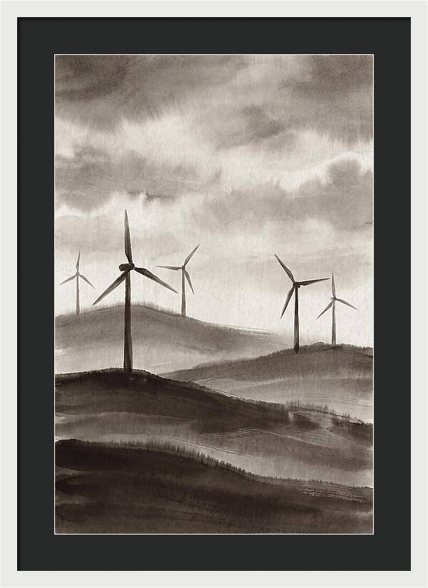 Wind Farm On Rolling Hills