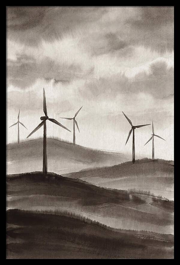 Wind Farm On Rolling Hills