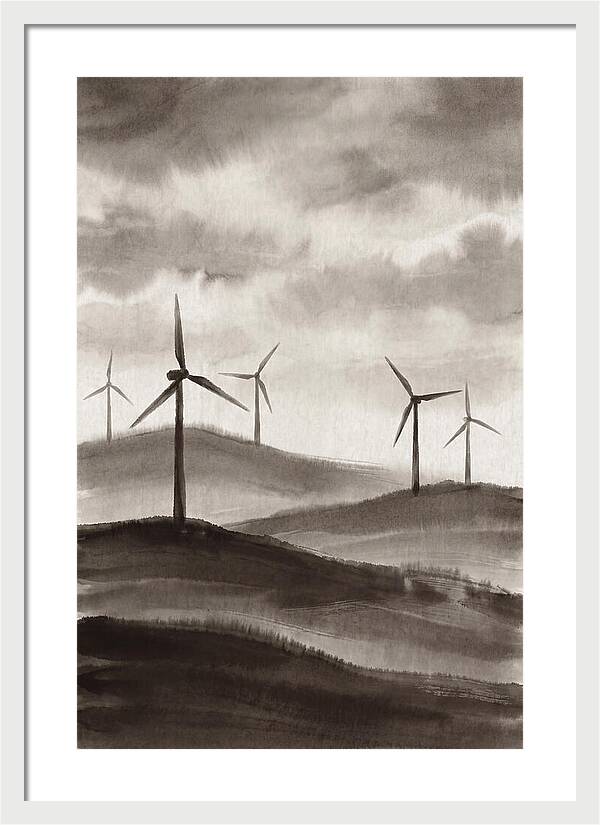 Wind Farm On Rolling Hills