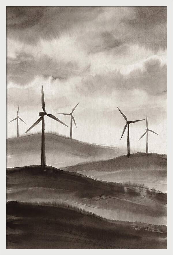 Wind Farm On Rolling Hills