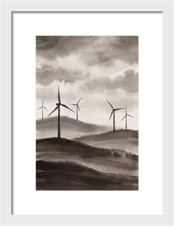 Wind Farm On Rolling Hills