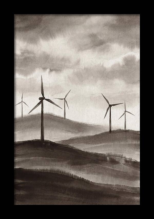 Wind Farm On Rolling Hills