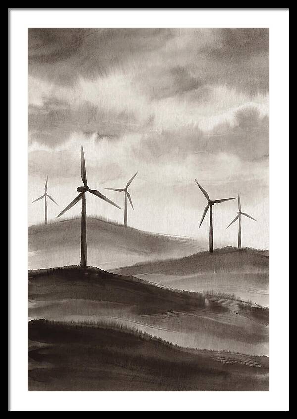 Wind Farm On Rolling Hills