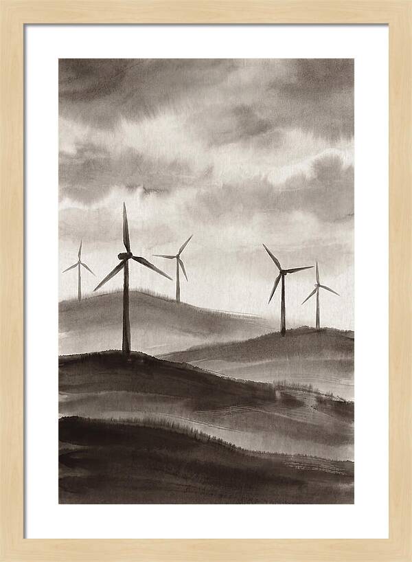 Wind Farm On Rolling Hills