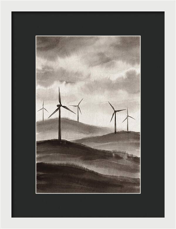 Wind Farm On Rolling Hills