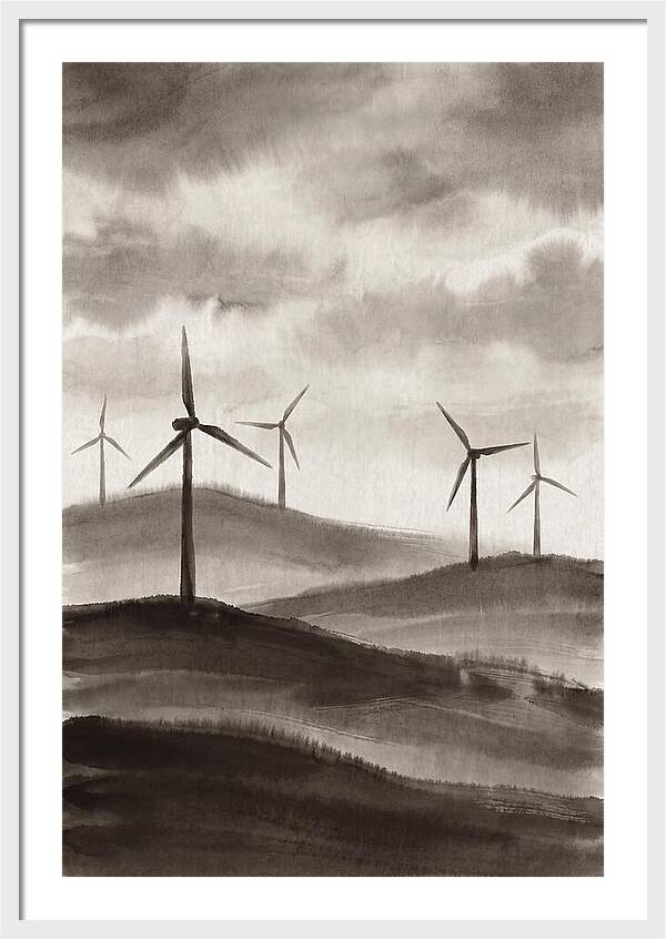 Wind Farm On Rolling Hills