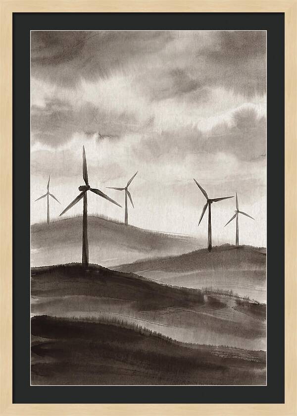 Wind Farm On Rolling Hills