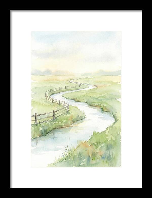 Winding Creek Through Green Pasture