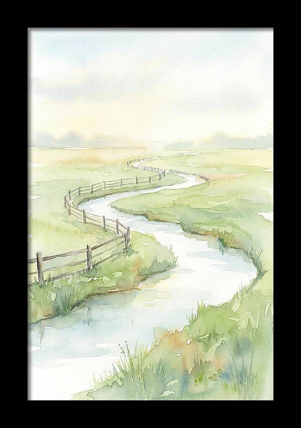 Winding Creek Through Green Pasture