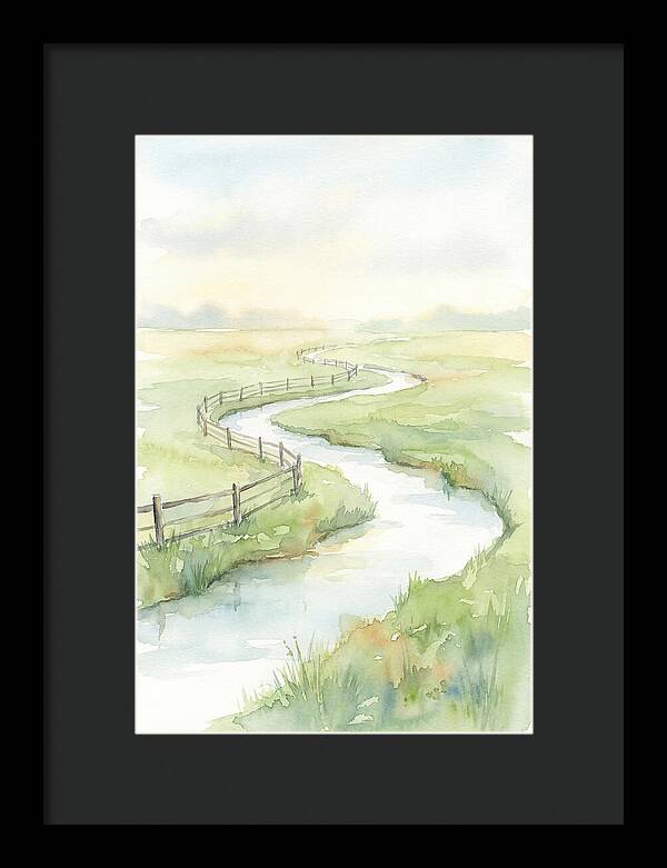 Winding Creek Through Green Pasture