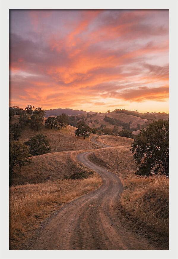 Winding Dirt Road At Dusk