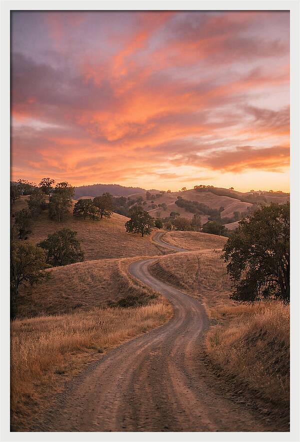 Winding Dirt Road At Dusk